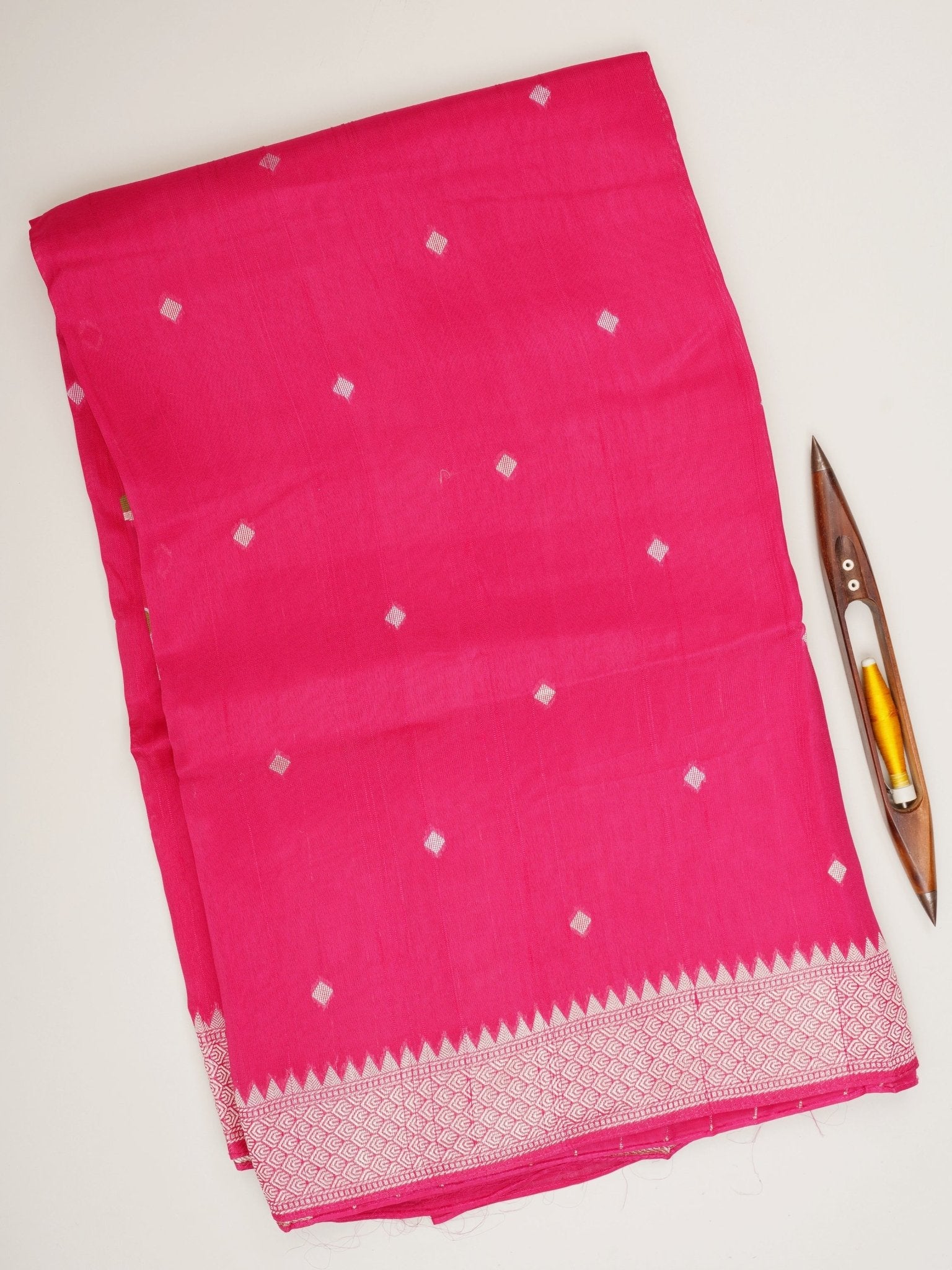 Georgette Pink Tussar Georgette - Manoranjitham Weaves - Handloom Store