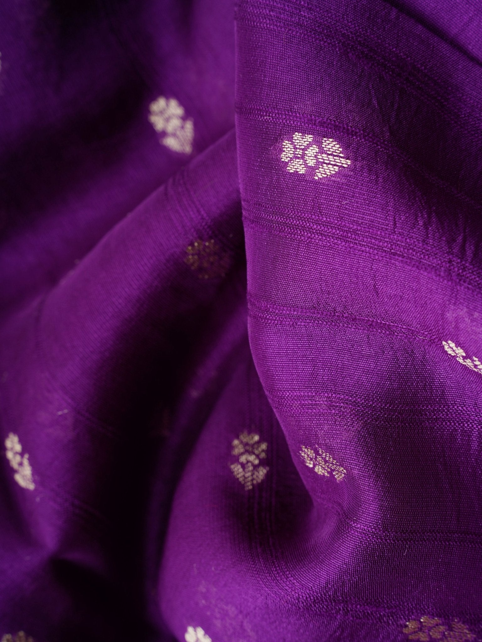 Georgette Purple Tussar Georgette - Manoranjitham Weaves - Handloom Store