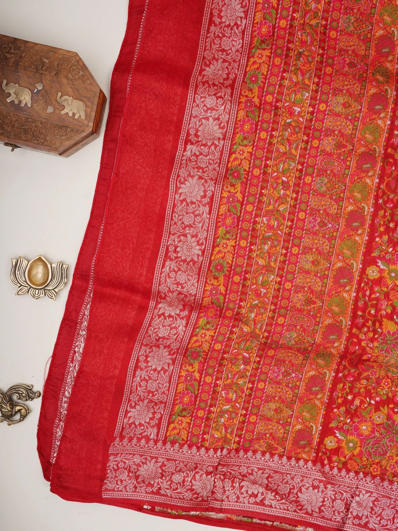 Georgette Red Tussar Georgette