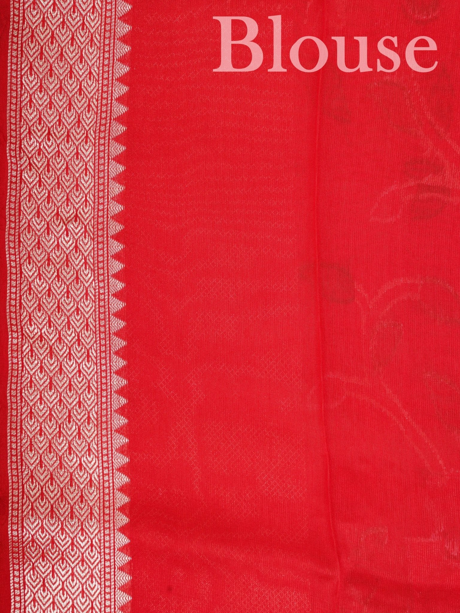Georgette Red Tussar Georgette Manoranjitham Weaves - Handloom Store