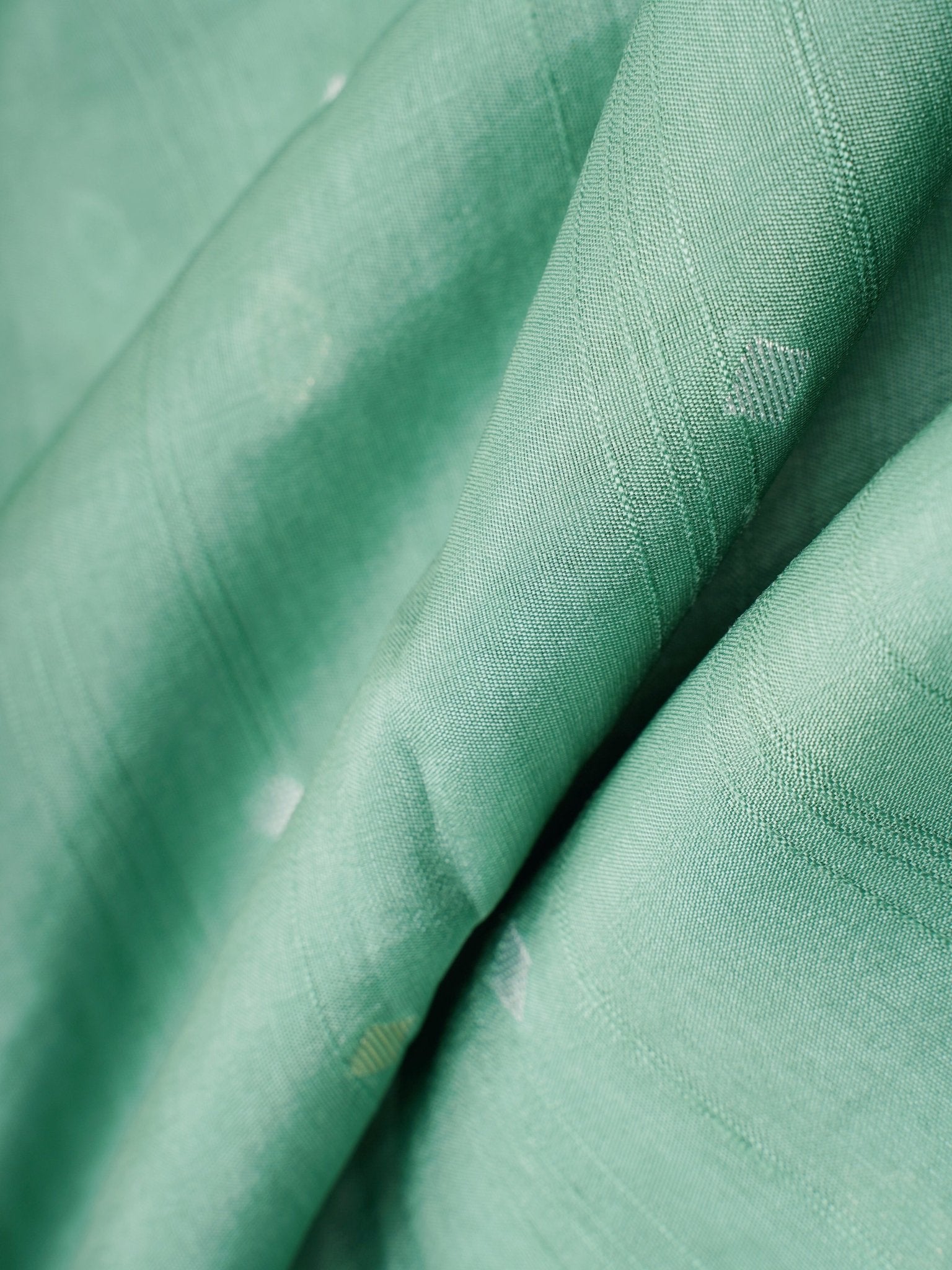 Georgette Sea Green Tussar Georgette - Manoranjitham Weaves - Handloom Store