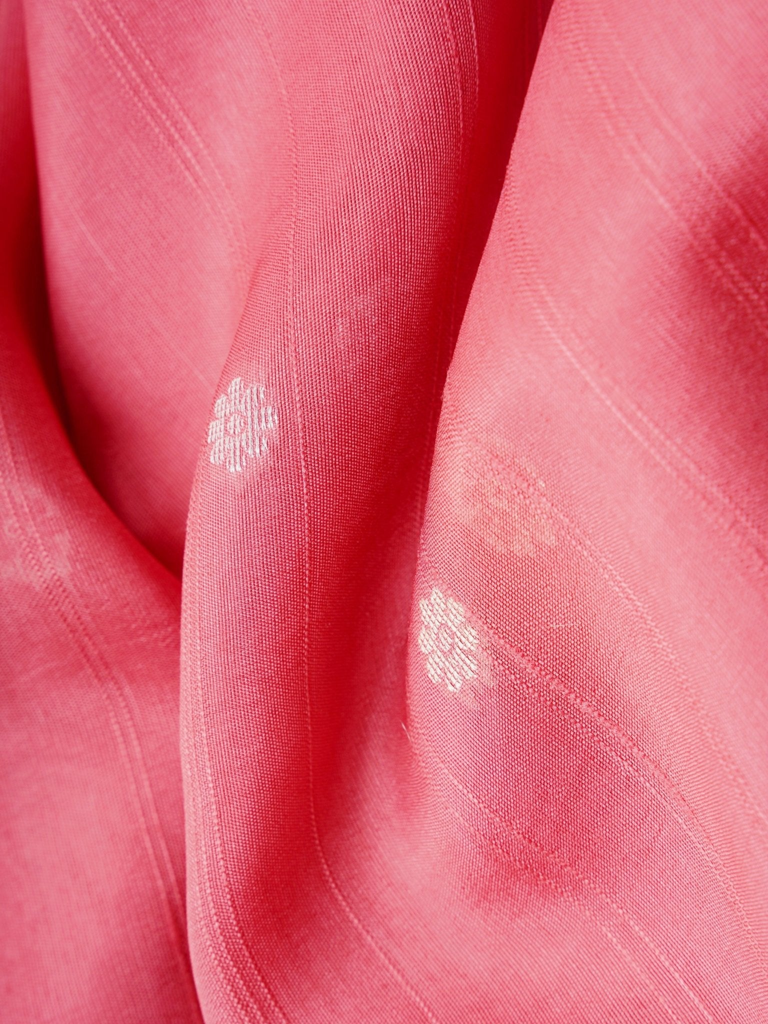 Georgette Pink Tussar Georgette - Manoranjitham Weaves - Handloom Store