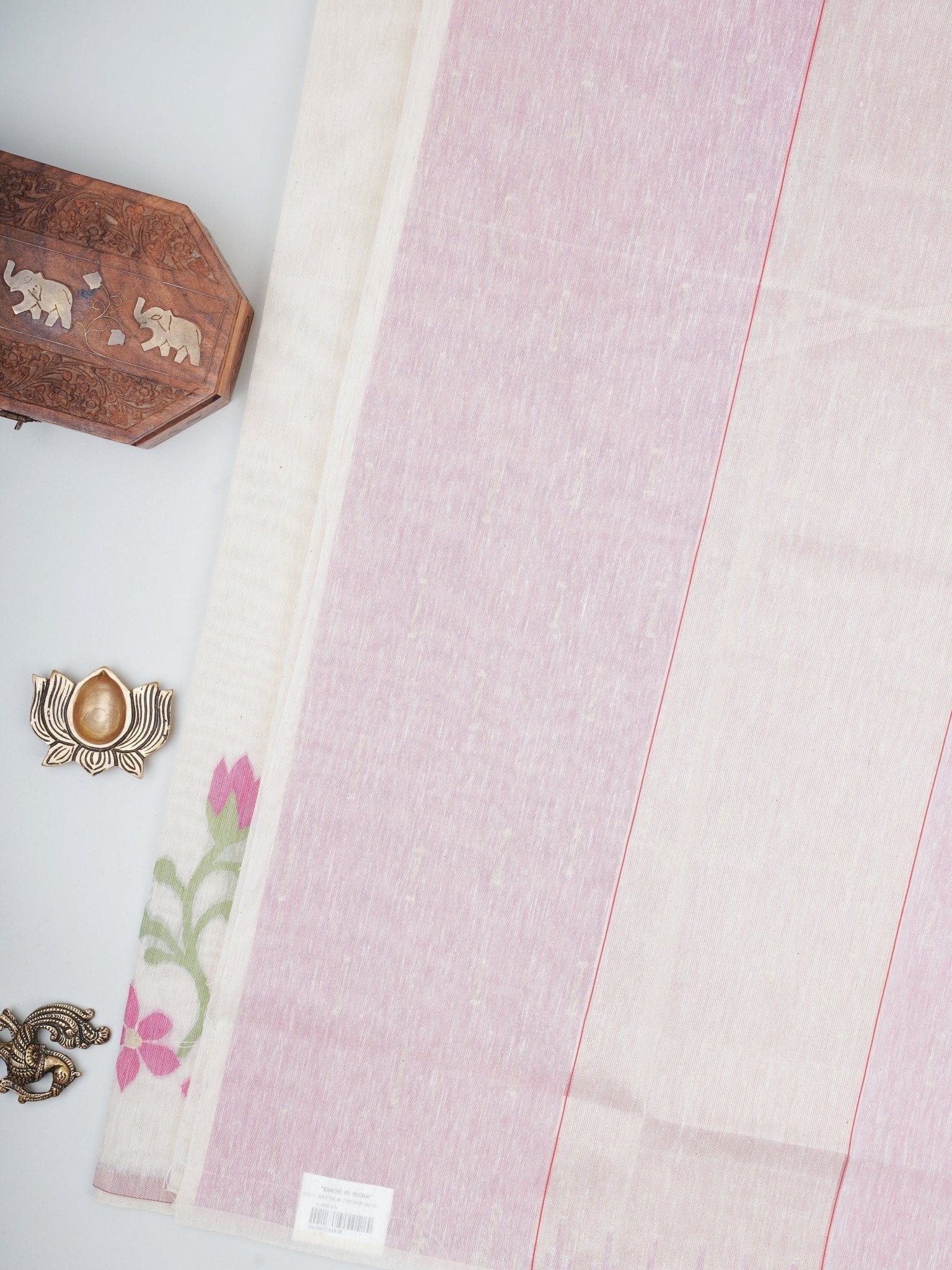 Cottons Cream Kora Cotton Manoranjitham Weaves - Handloom Store