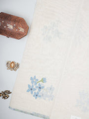 Cottons Cream Kora Cotton Manoranjitham Weaves - Handloom Store