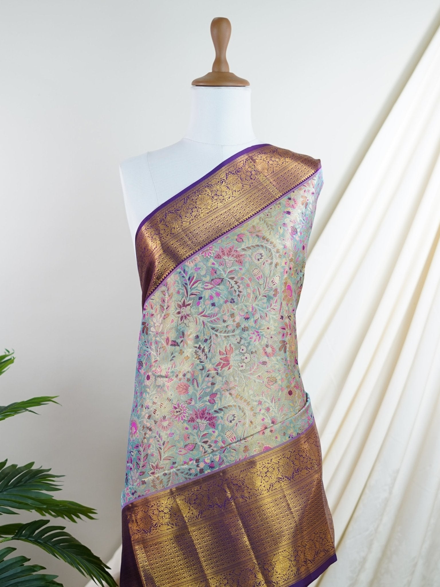Kanchipuram Silk  100% Pure Silk  - Manoranjitham Weaves - Handloom Store