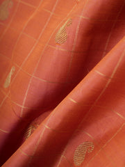 Kanchipuram Silk Peach 100% Pure Silk  Manoranjitham Weaves - Handloom Store