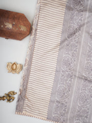 Satin Grey  Semi Mushru Manoranjitham Weaves - Handloom Store