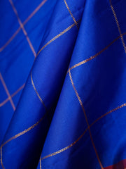 Gadwal Silk Blue 100% Pure Silk  Manoranjitham Weaves - Handloom Store