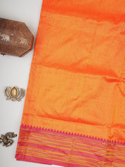 Narayanpet Orange 100% Pure Silk  Manoranjitham Weaves - Handloom Store