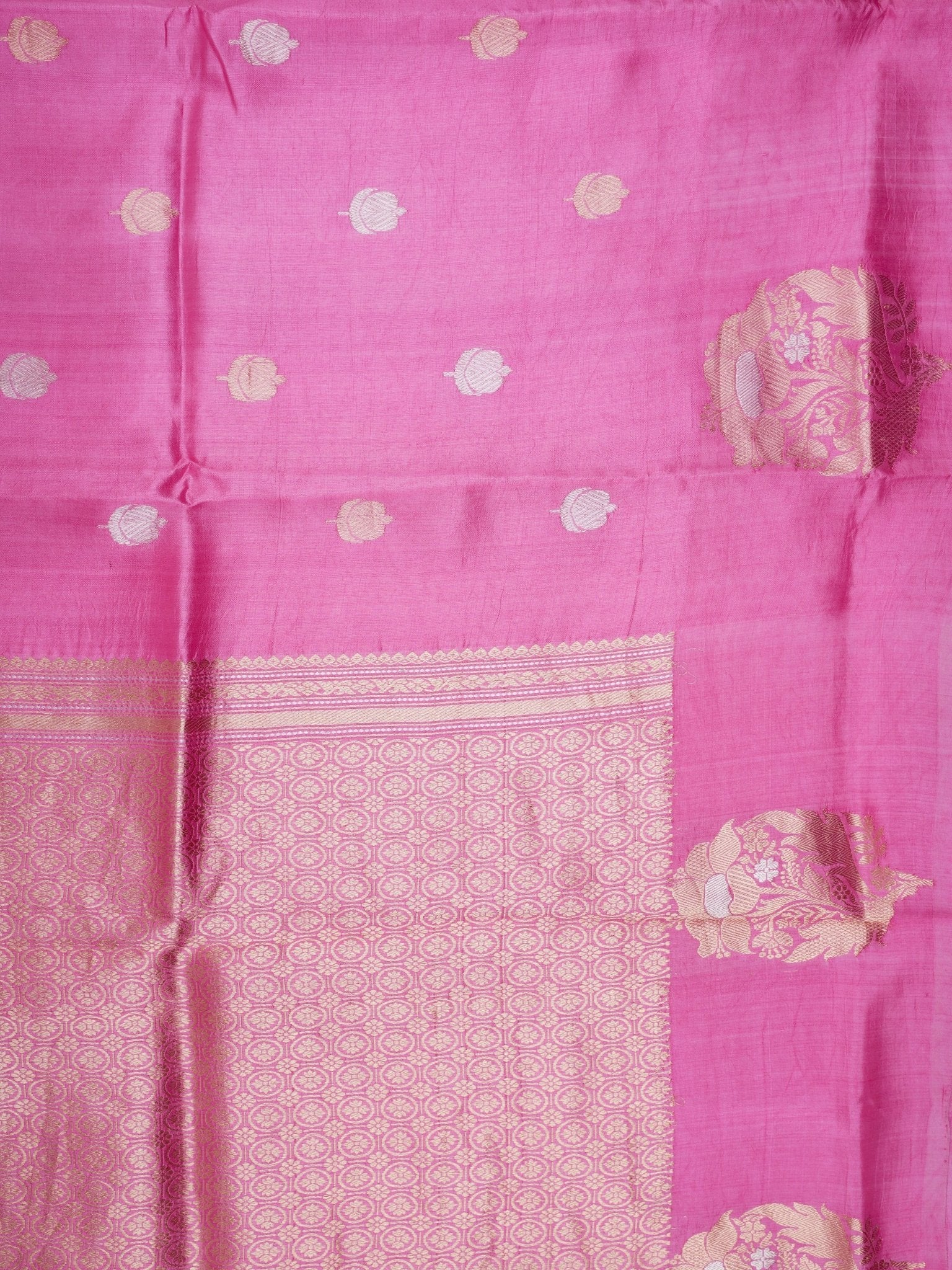 Katan pink 100% Pure Silk  Manoranjitham Weaves - Handloom Store