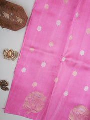 Katan pink 100% Pure Silk  Manoranjitham Weaves - Handloom Store