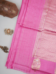 Katan pink 100% Pure Silk  Manoranjitham Weaves - Handloom Store