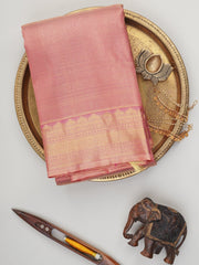 Kanchipuram Silk Peach 100% Pure Silk  Manoranjitham Weaves - Handloom Store