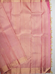 Kanchipuram Silk Peach 100% Pure Silk  Manoranjitham Weaves - Handloom Store