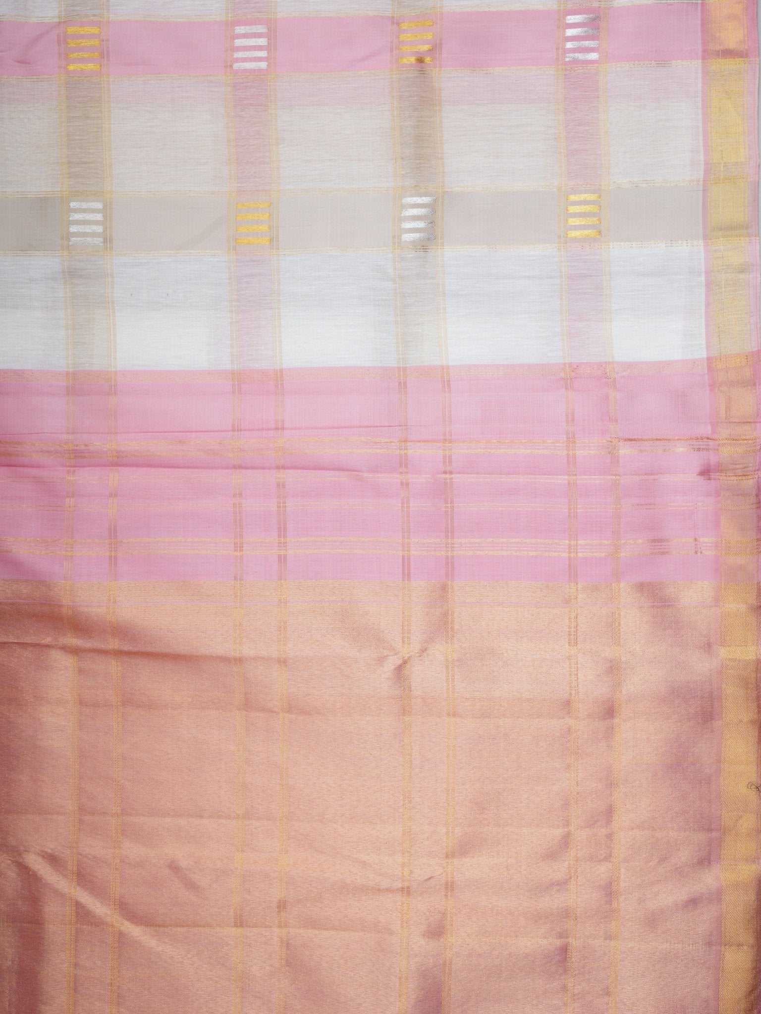 Kanchipuram Silk Pink 100% Pure Silk  - Manoranjitham Weaves - Handloom Store