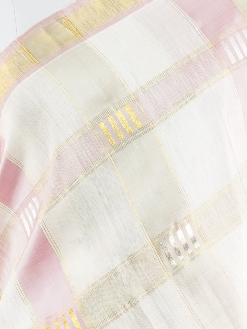 Kanchipuram Silk Pink 100% Pure Silk  - Manoranjitham Weaves - Handloom Store