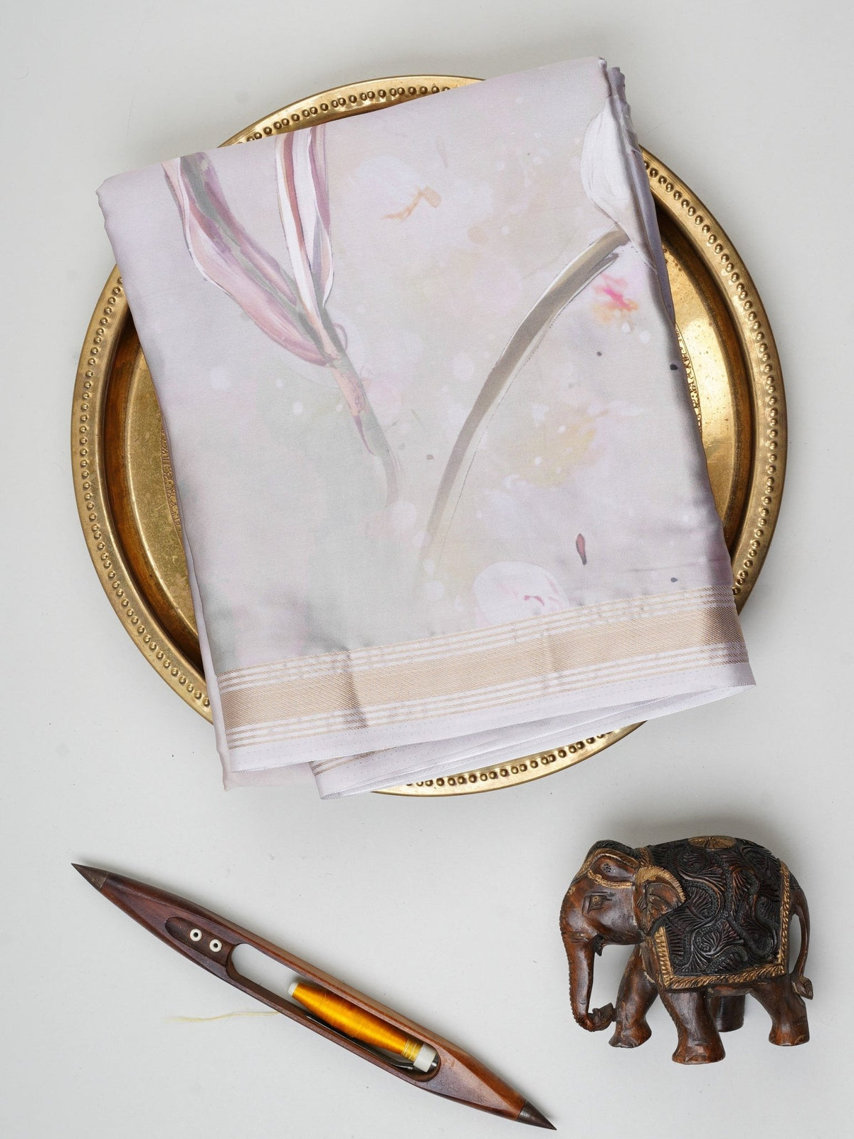 Mushru Grey  Semi Mushru Manoranjitham Weaves - Handloom Store