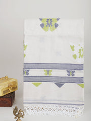 Cotton White 100% Pure Cotton Manoranjitham Weaves - Handloom Store