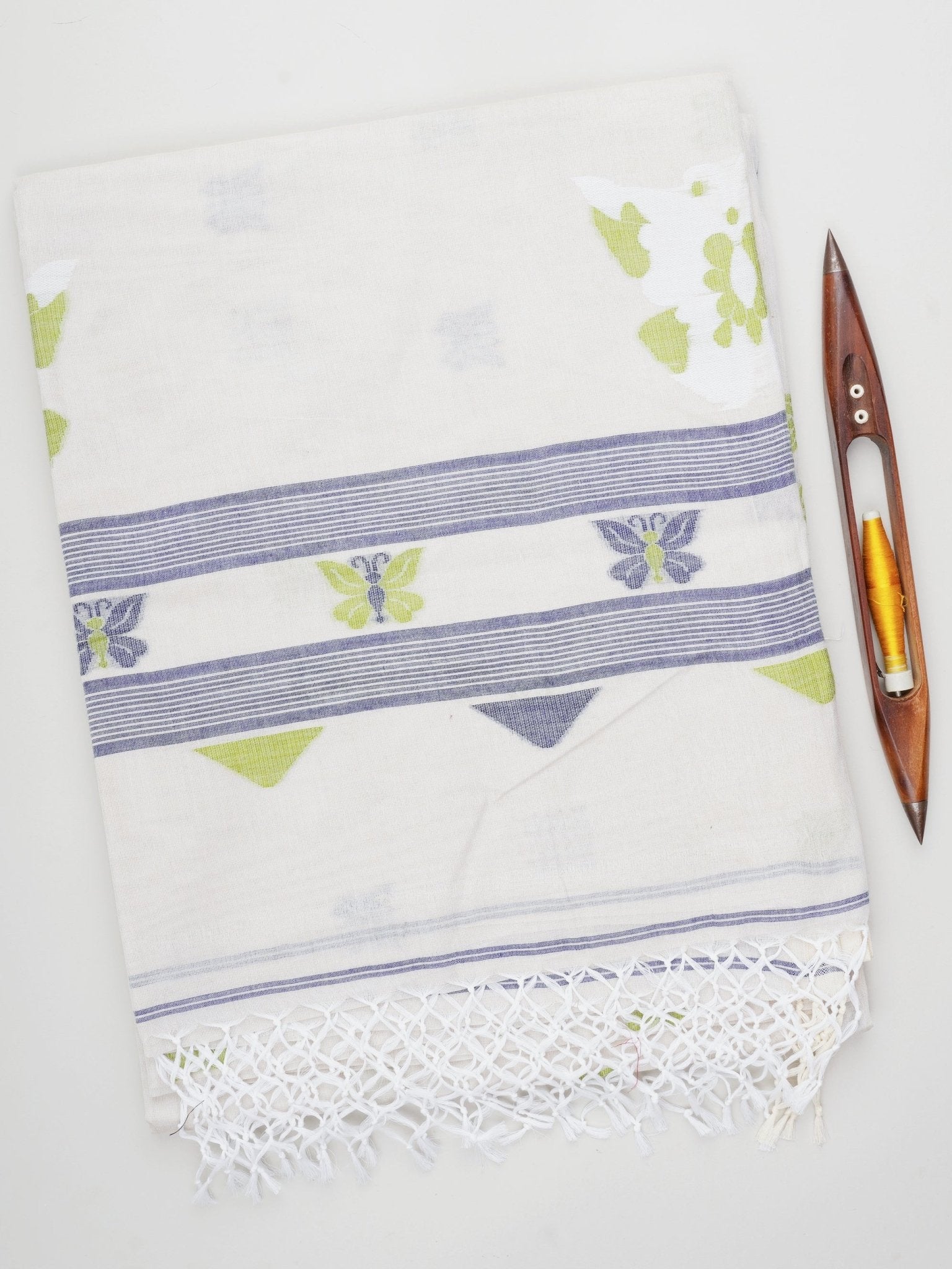 Cotton White 100% Pure Cotton Manoranjitham Weaves - Handloom Store