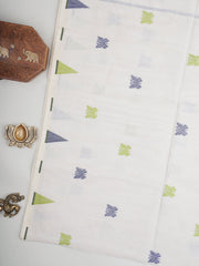 Cotton White 100% Pure Cotton Manoranjitham Weaves - Handloom Store