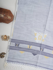 Cotton Grey 100% Pure Cotton Manoranjitham Weaves - Handloom Store
