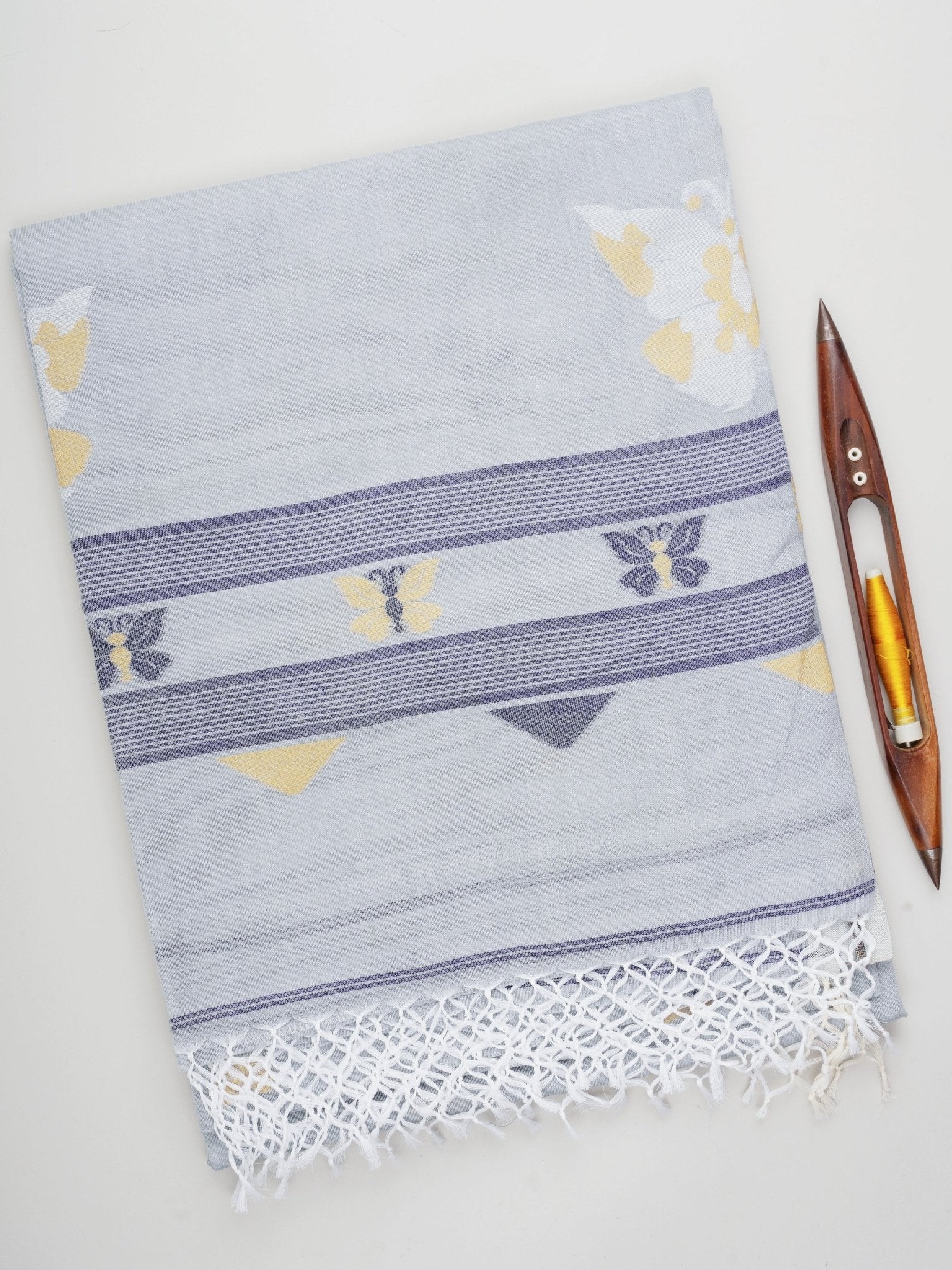 Cotton Grey 100% Pure Cotton Manoranjitham Weaves - Handloom Store