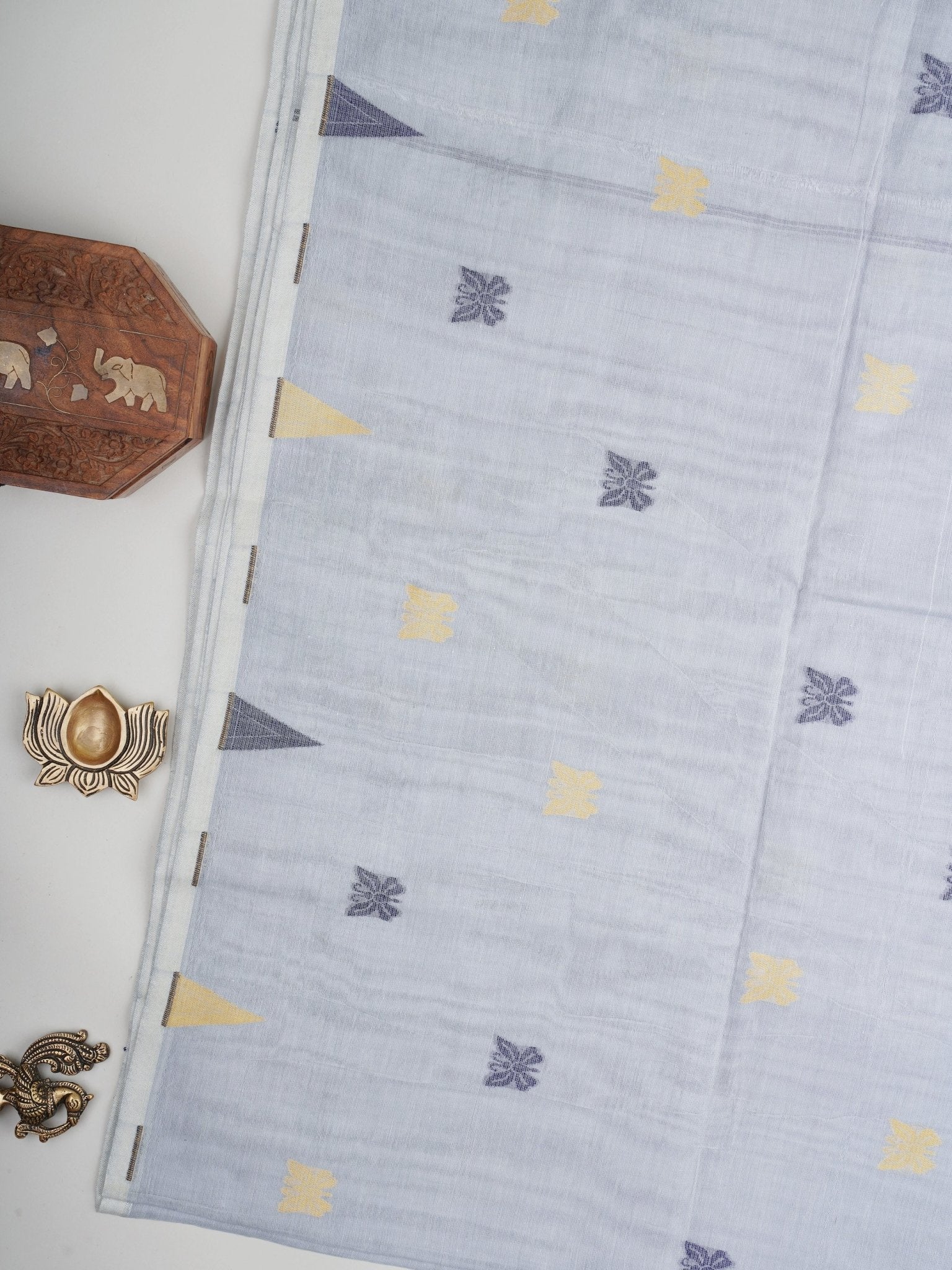Cotton Grey 100% Pure Cotton Manoranjitham Weaves - Handloom Store