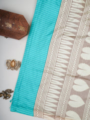 Satin Green Semi Mushru Manoranjitham Weaves - Handloom Store