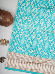 Satin Green Semi Mushru Manoranjitham Weaves - Handloom Store