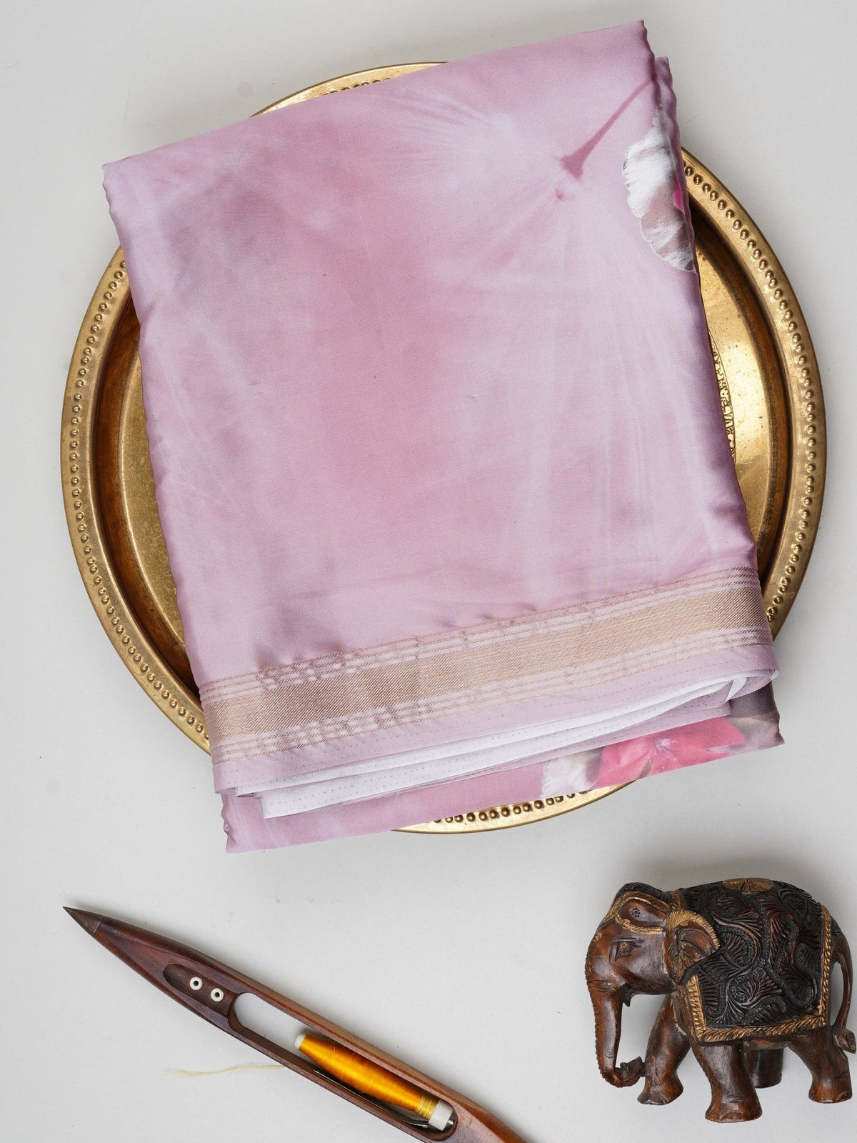 Mushru Peach Semi Mushru Manoranjitham Weaves - Handloom Store