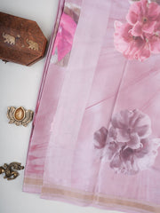 Mushru Peach Semi Mushru Manoranjitham Weaves - Handloom Store