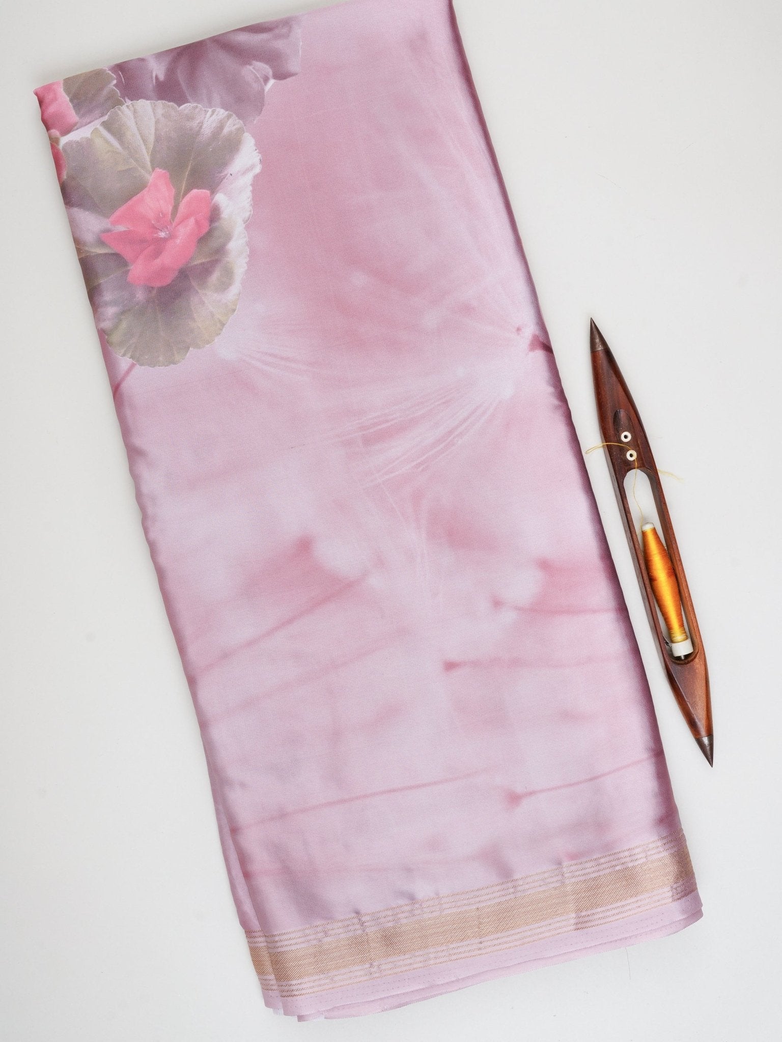 Mushru Peach Semi Mushru Manoranjitham Weaves - Handloom Store