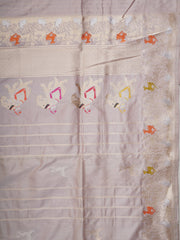 Katan Light Mauve 100% Pure Katan Silk Manoranjitham Weaves - Handloom Store