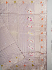 Katan Light Mauve 100% Pure Katan Silk Manoranjitham Weaves - Handloom Store