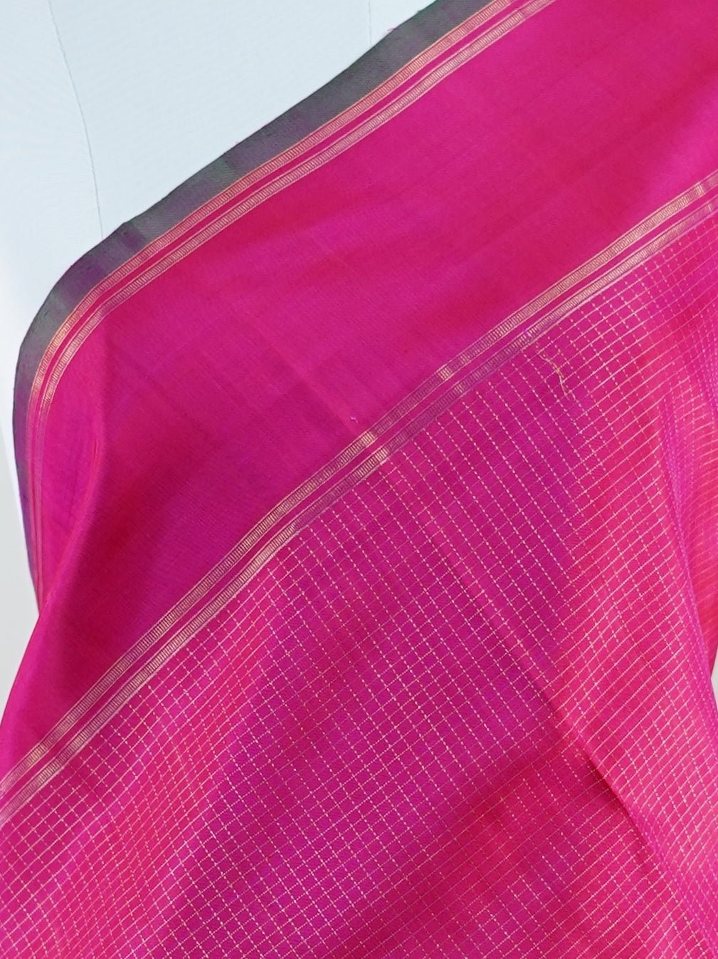 Kanchipuram Silk Pink 100% Pure Silk  - Manoranjitham Weaves - Handloom Store