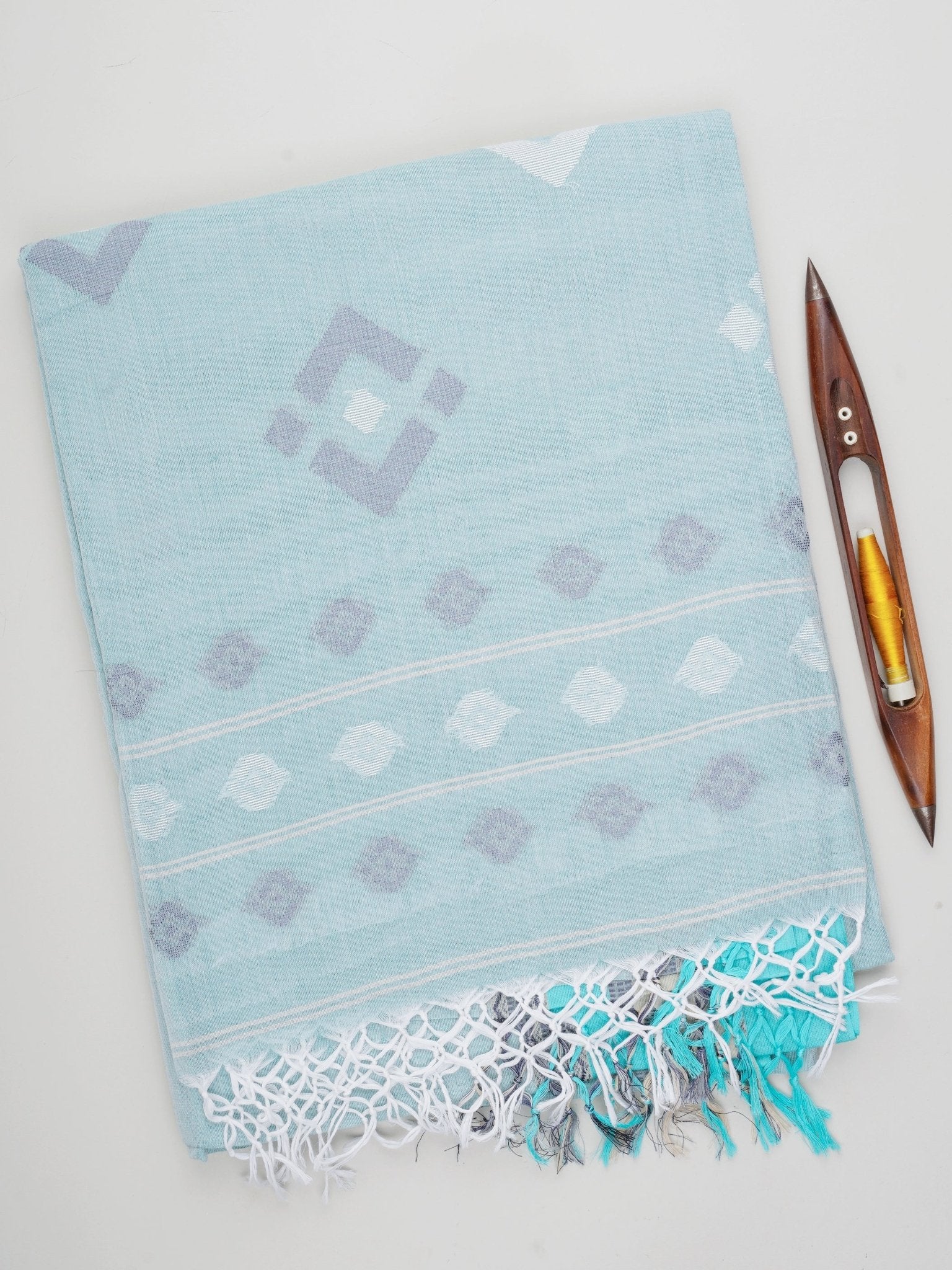 Cotton Blue 100% Pure Cotton Manoranjitham Weaves - Handloom Store