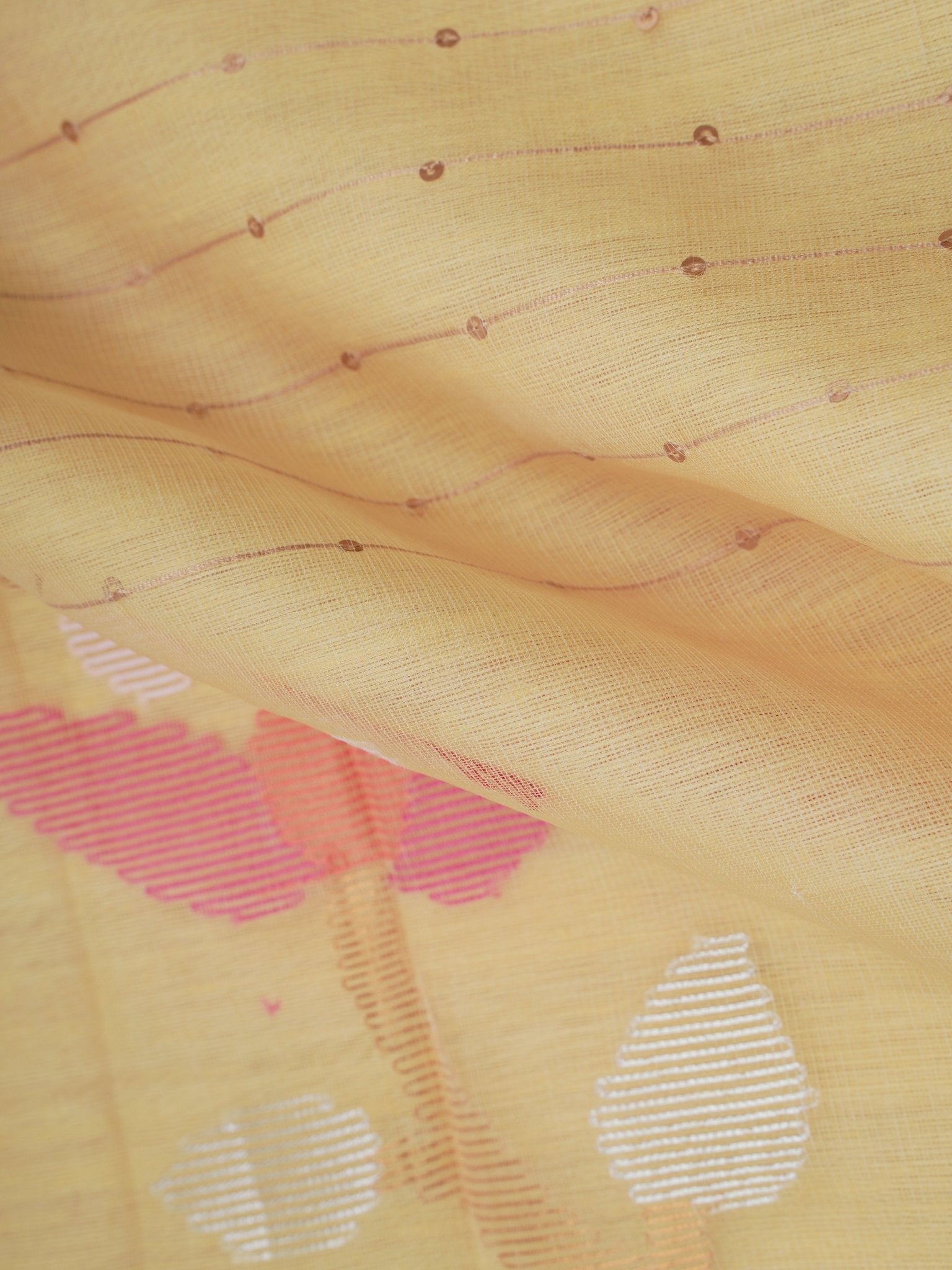 Fancy Yellow Matka Silk Manoranjitham Weaves - Handloom Store