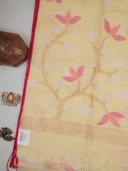 Fancy Yellow Matka Silk Manoranjitham Weaves - Handloom Store