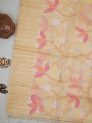 Fancy Yellow Matka Silk Manoranjitham Weaves - Handloom Store