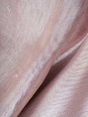 Net Baby Pink Semi Crush Tissue Manoranjitham Weaves - Handloom Store